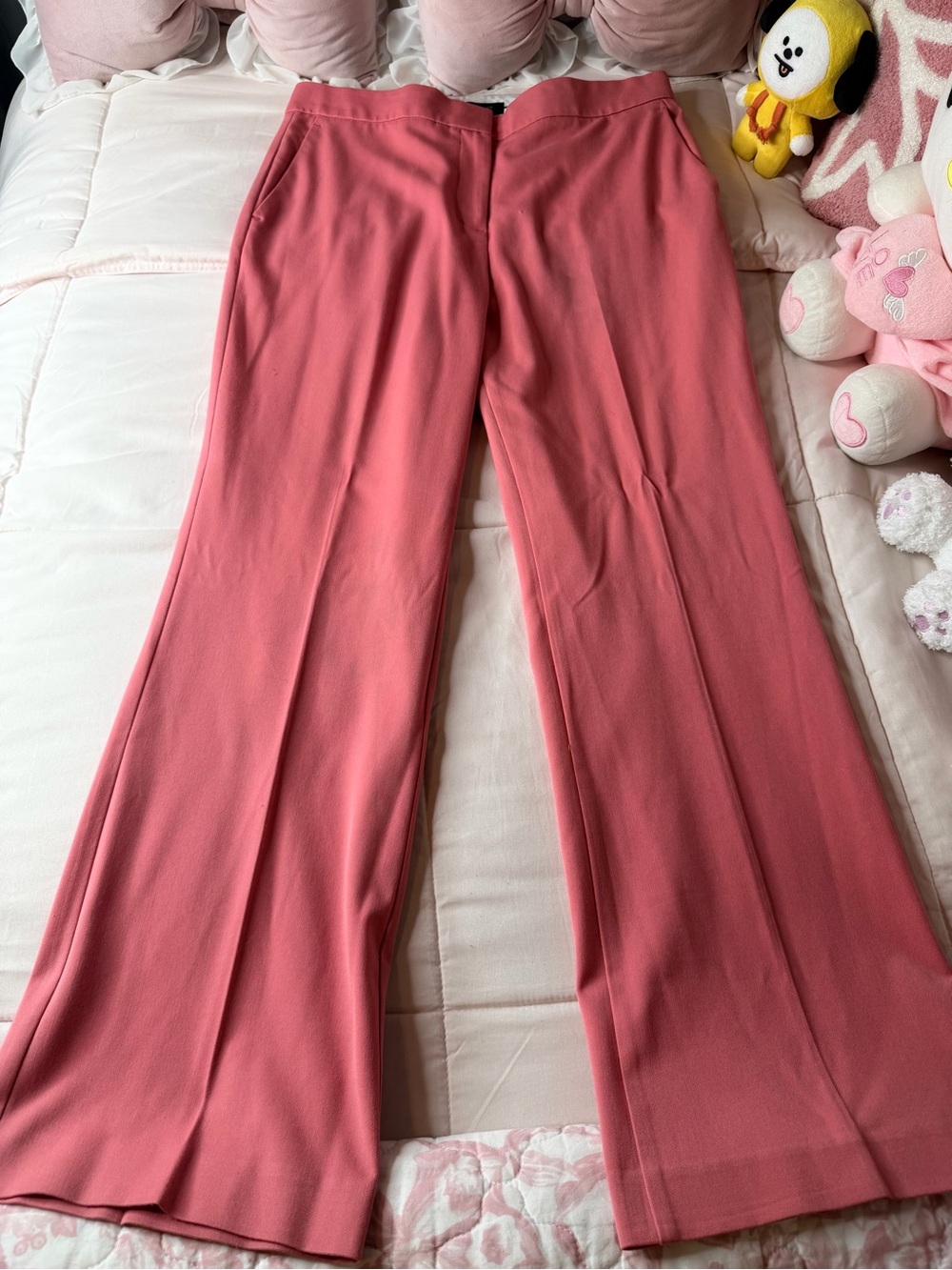 Ann Taylor Women’s Wide-Leg Coral Pink Trousers Size Petite 10